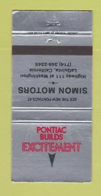 Matchbook Cover - Simon Motors Pontiac LaQuinta CA 30 Strike • $3.99