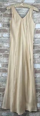 Vintage Silky Satin Long Nightgown Bodycon Dress M/L  Peachy ￼￼Pink 60’s • $31.11