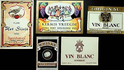 Vintage Lot Of New Unsed Five Wine Labels For Framing - A12-34 • $13