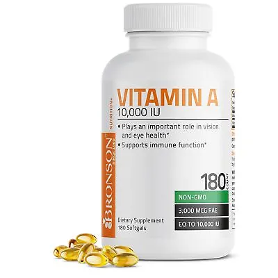 Vitamin A 10000 IU Premium Non-GMO Formula 180 Softgels • $16.27