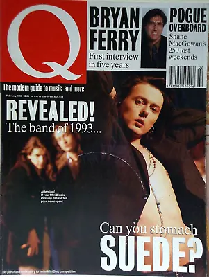 Q MAGAZINE 77 SUEDE Bryan Ferry POGUES Oliver Reed BB KING Lemonheads Feb 1993 • £4.50