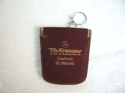 Original Vintage Leather Mercedes Key Fob Ring Pouch Accessory Mb 190 300 Sl Nos • $145