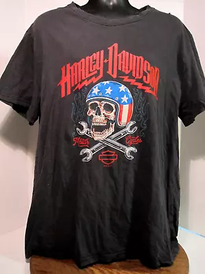 $29.99 • Buy Vintage Harley Davidson Wytheville Va Black Bear & USA Skull T-Shirt SZ XL