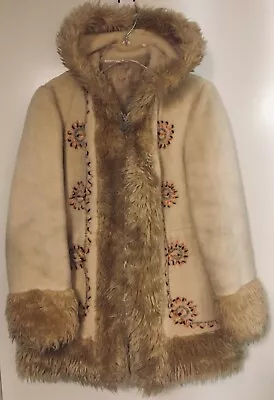 1970’s Afghan Coat Penny Lane Coat With Hood Vegan Vintage Boho Chic • $505.37