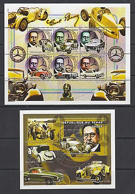 Chad Sc 847-848 MNH. 2000 Mercedes Benz Automobile History Cplt Set Of 2 Sheets • $9.96