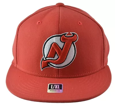 New Jersey Devils Reebok TH57Z NHL Team Logo Stretch Fit Hockey Cap Hat L/XL • $0.99