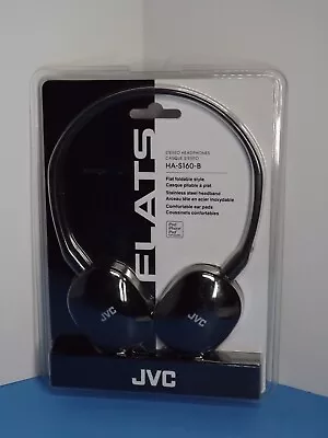 JVC Flats Stereo Headphones HA-S160-B Black New Sealed Foldable (I) • $24.99