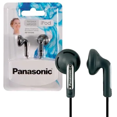 Panasonic RP-HV094E-K In-Ear Stereo Earphones Headphones For IPhone/iPod/MP3 New • £4.98