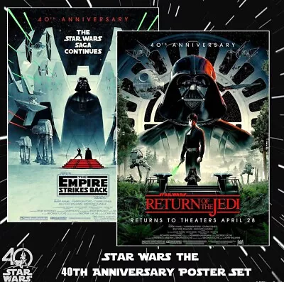 Star Wars Empire Strikes Back & Return Of The Jedi 40th Anniversary Movie Poster • $39.98