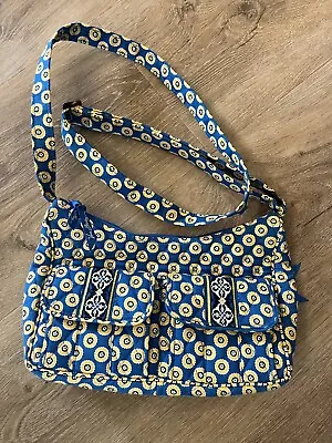 VERA BRADLEY Libby Crossbody Shoulder Handbag Purse Riviera Blue /yellow EUC • $20