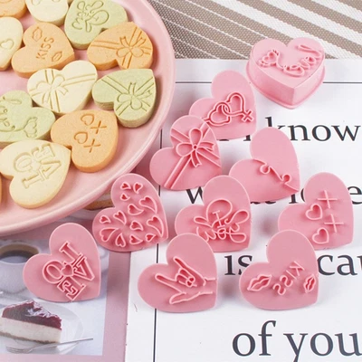 £7.18 • Buy Plunger Baking Mould Biscuit Mold Love Heart Cookie Cutter Valentine's Day