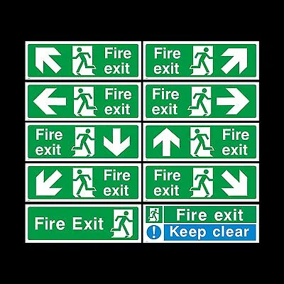 £1.99 • Buy Fire Exit Sign, Sticker - All Sizes & Materials - Emergency, Escape, Fire Drill
