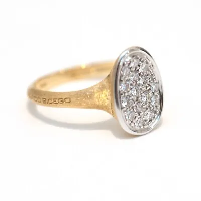 New Marco Bicego Lunaria Diamond Ring In 18K Yellow Gold Size 7.25 • $1995