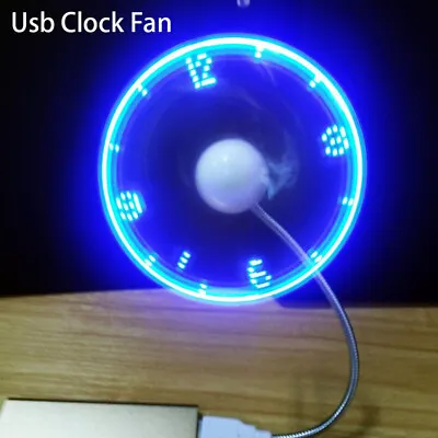 Hand Display Mini USB Fan Portable Gadgets Flexible LED Clock Cool For LaptoBxg • $13.05