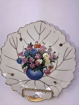 UCAGCO China Leaf Shape Candy Dish Floral Made In Japan Vintage. 7” • $15.50