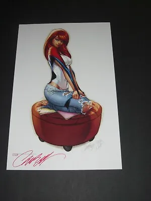 Spiderman S Mary Jane Statue Art Print Signed By J Scott Campbell 11X17 • $49.99