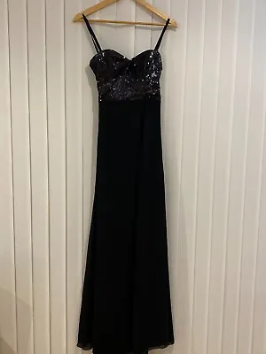 £30 • Buy Lipsy Black Elegant Dress With Leg Opening 
