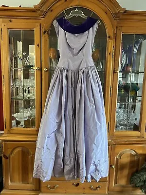 Vtg Women's 50s Purple Formal Gown 1950s Harry Keiser Prom Dress Tag 12 (Sz8?) • $75