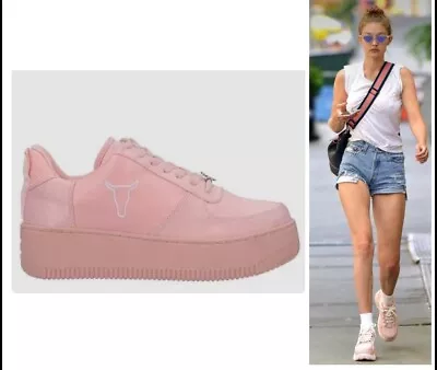 💗💗Windsor Smith Pink Flatform Platform Sneakers Size 8.5 M Air Force • $10