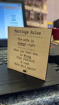  Marriage Rules Metal Sign Wall Plaque Garden Home Bar Man Cave Shed Wife Humour • £5.49