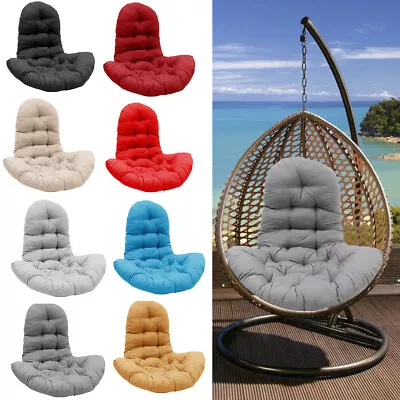 Large Seat Cushion With Backrest Hanging Egg Swing Cane Chair Hammock Soft Pad • £18.94