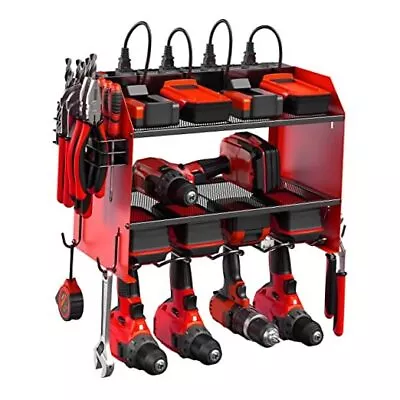  Modular Power Tool Organizer Wall Mount With Charging Station. Garage 1 A_Red • $102.77