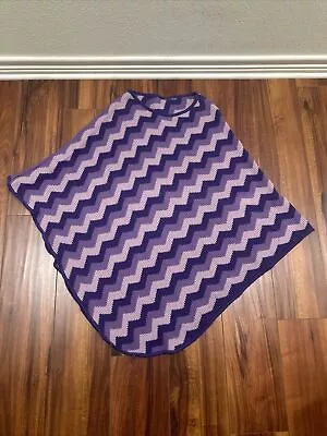 EUC Missoni Reversible Cape/Poncho Women's Purple/Light Purple Zigzag One Size • $80