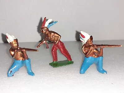 3 Crescent Lead Native American INDIAN Figures Made In England 1950's EXC+ • £15