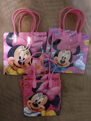 Lot 9 Disney Pink Minnie Mouse Goodie Party Favor Gift Birthday Loot Bags • $10.99