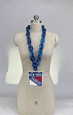 New NHL Rangers Blue Fan Chain Necklace Foam MI USA • $25.97