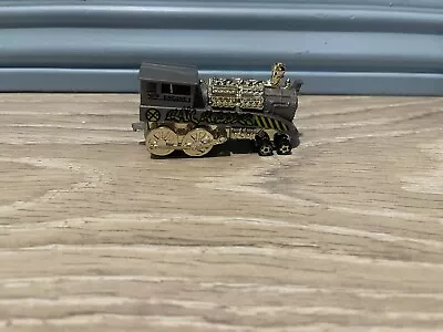 Vintage 1995 Mattel Hot Wheels Rail Rodder Train Engine 5 In Gray And Gold • $15