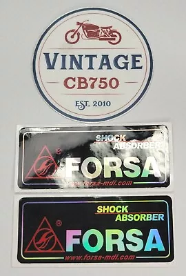Forsa Genuine Shock Absorber Sticker Label Decal Honda Vintage CB750 Black Shiny • $7.99
