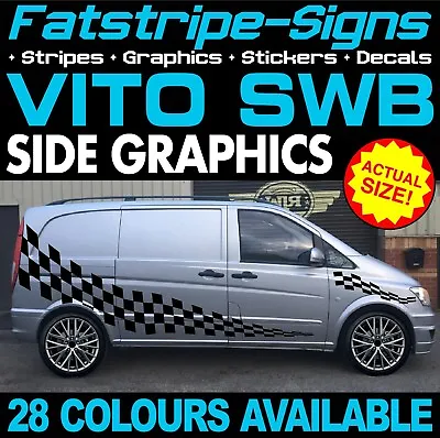 To Fit MERCEDES VITO SWB COMPACT GRAPHICS STICKERS STRIPES DECALS CAMPER VAN • $87.09