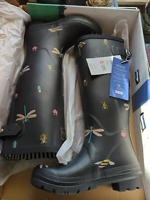 Joules BLCKBUGS Wellington Welly Boot  5 US/ 3 /36 Water Boot With Box NWT Gorg! • $79