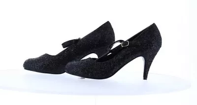 Pleaser USA Glinda-50G Black Glitter Mary Jane Shoe UK7 IN-STOCK • £25.50