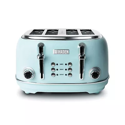 Haden  Heritage Turquoise 4 Slice Toaster Extra Wide Slot Dual Control NEW • £45