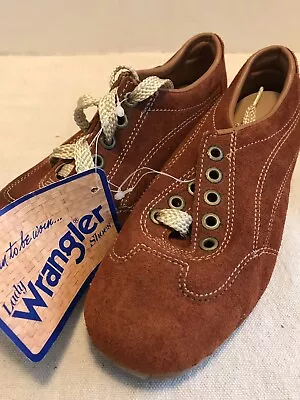 Vintage NOS Lady Wrangler Shoes Split Leather Original Tag Women’s Size 5 • $25