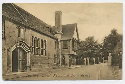 Church House & Crane Bridge Salisbury Wiltshire Vintage Postcard J3 • £3.95