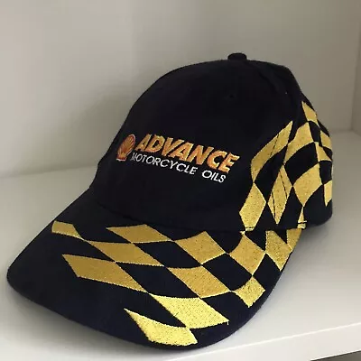 Vintage Shell Advance Oils Racing Hat Adult Oil Cars Fuel Sports MotoGP Blue Cap • $19.37