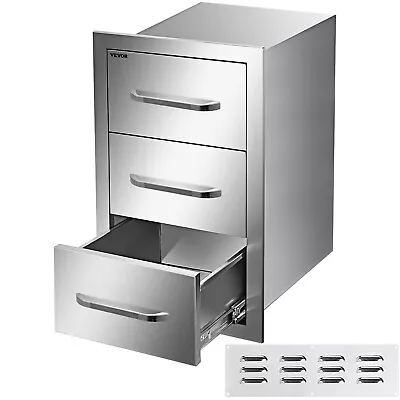 Triple Drawer Outdoor Kitchen BBQ Island Stainless Steel Drawer 15.7 X21.6  • $167.19