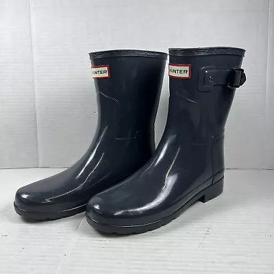 Hunter Org Refined Classic Short Gloss Rain Boot Gray Size US 6 👢 • $19.55