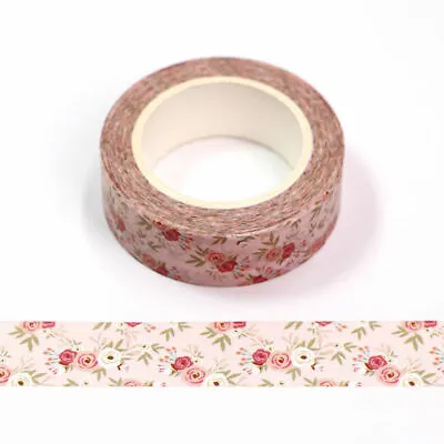 £3.30 • Buy Pink Flowers Washi Tape Roses Floral Paper Masking Tape Bujo Scrapbooking