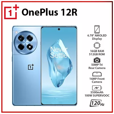 (New) OnePlus 12R 5G 16GB+512GB BLUE Dual SIM Global Ver. Android Mobile Phone • $1455