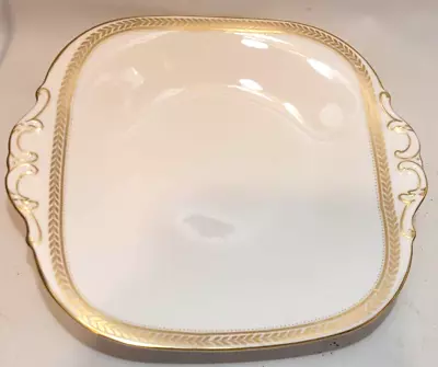 Coalport Gold Wheat Cake Plate Bat Wing Gold Embossed Bone China England • £18