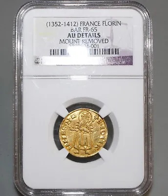 Rare Gold Coin French States 1352-1412 BAR FR-65 ROBERT I NGC Certified AU • $1650