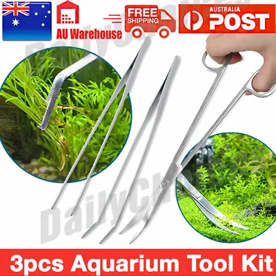 $10.99 • Buy Aquarium Tool Kit Aquatic Plant Tweezers Scissors Spatula Tank Aquascaping Set A