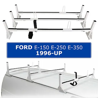 Ladder Roof Racks Steel WHITE Rack For Chevy Express Fullsize Van 3 Bar 1996-On • $180