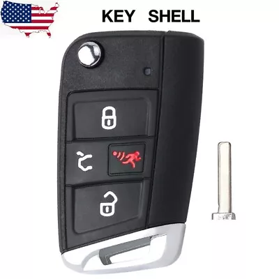 Flip Remote Key Shell For Volkswagen Golf GTI Jetta Tiguan Fob 4 Buttons HU162 • $10.25