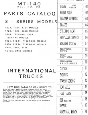 1987 International S Series 1925 1955 2125 Truck Parts Catalog Manual MT-140 • $279.30