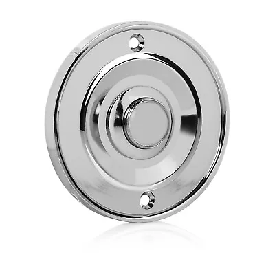 Chrome Flush Mount Wired Door Bell Push Button Byron DBW-21073 • £19.69